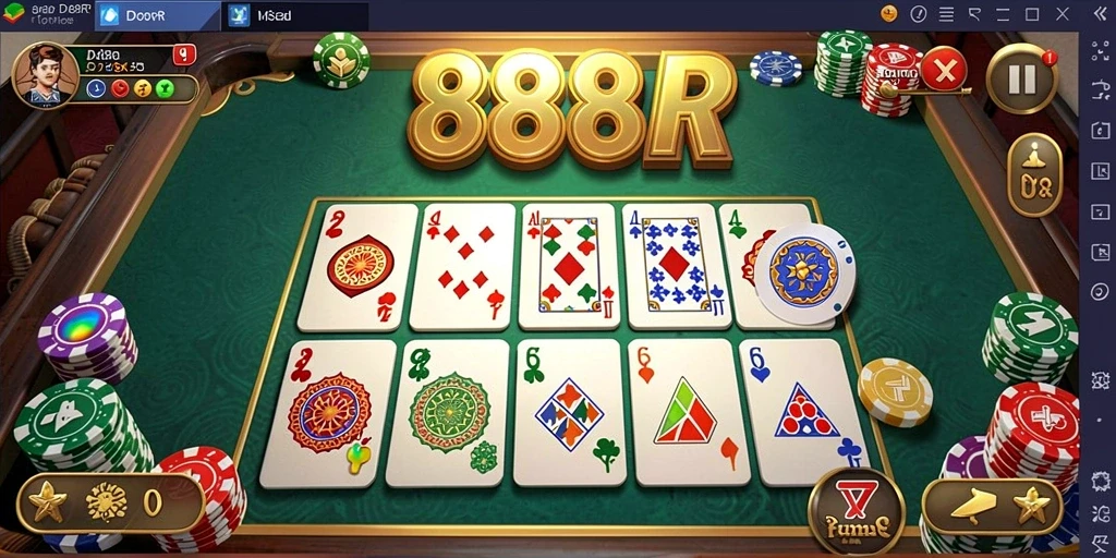 Screenshot gameplay dari 888R menampilkan suasana seru permainan Domino.