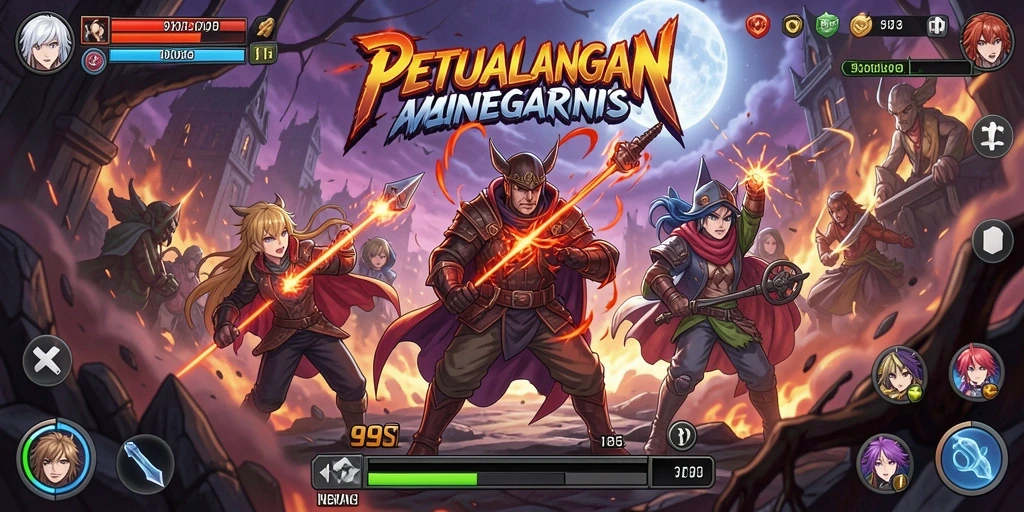 Tampilan screen gameplay 99SL yang penuh aksi dan karakter menarik.