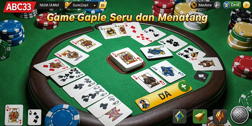 Tampilan gameplay Gaple yang seru dan kompetitif di ABC33.