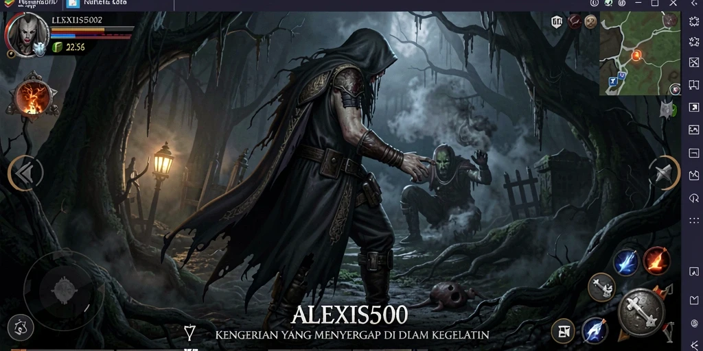 Tampilan mendebarkan dari gameplay ALEXIS500 yang menyeramkan.