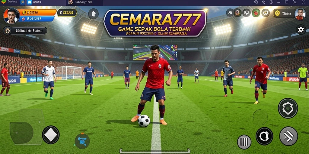 Tampilan mendebarkan dari gameplay CEMARA777 dalam pertandingan sepak bola.