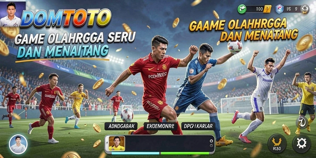 Tangkapan layar DOMTOTO menampilkan pemain beraksi dalam pertandingan olahraga.