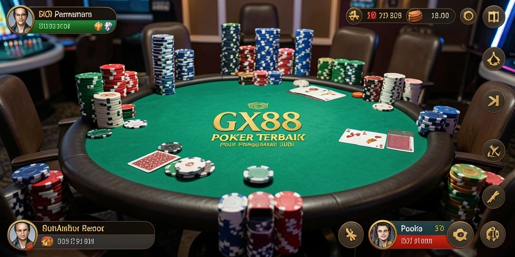 Tampilan gameplay menarik dari GX88 saat bermain Poker.