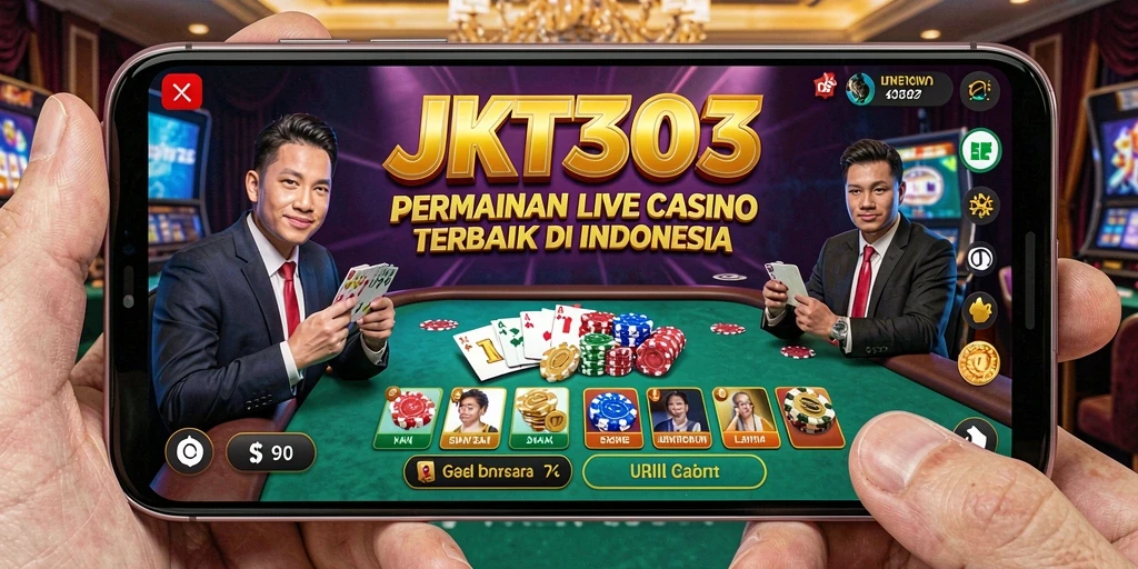 Tampilan gameplay interaktif JKT303 dengan dealer langsung.