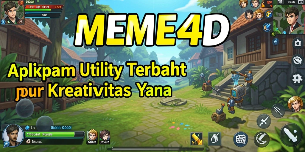 Tampilan menarik dari aplikasi MEME4D dengan berbagai fitur kreatif.