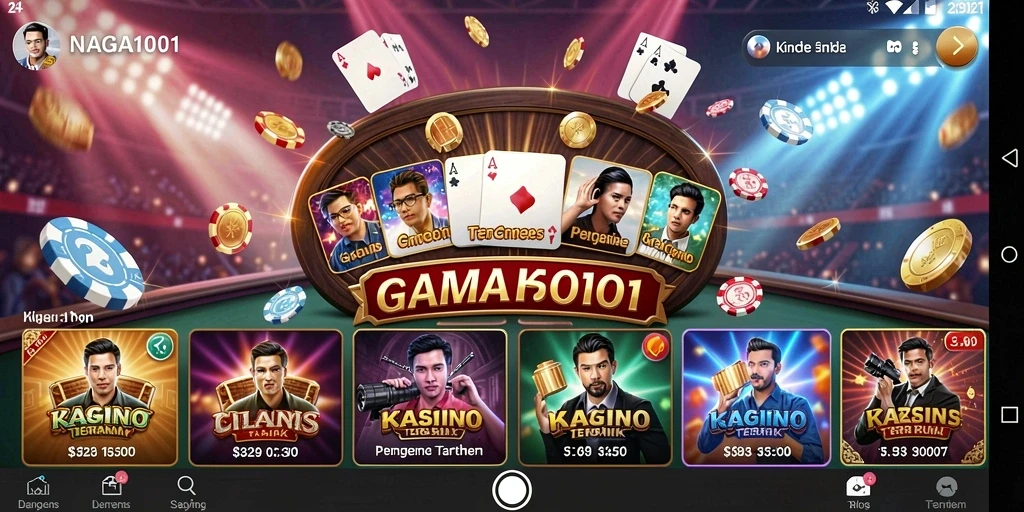 Tampilan gameplay kasino yang dinamis dan menarik di NAGA1001.