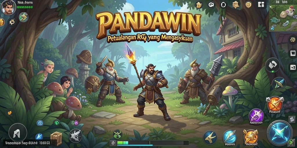 Tampilan gameplay seru dari PANDAWIN dengan aksi RPG.
