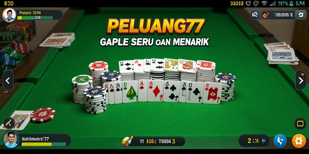 Tampilan gameplay Gaple yang menarik dari PELUANG77.