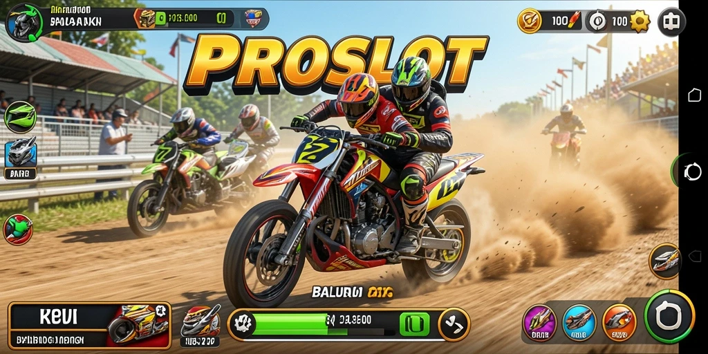 Screenshot menampilkan aksi balapan motor yang mendebarkan.