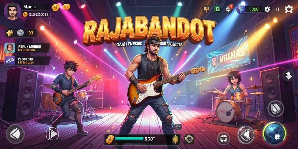 Tampilan gameplay RAJABANDOT yang interaktif dan penuh warna.