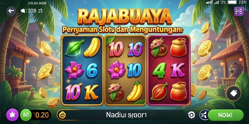 Screenshot gameplay RAJABUAYA menampilkan keseruan permainan slot.