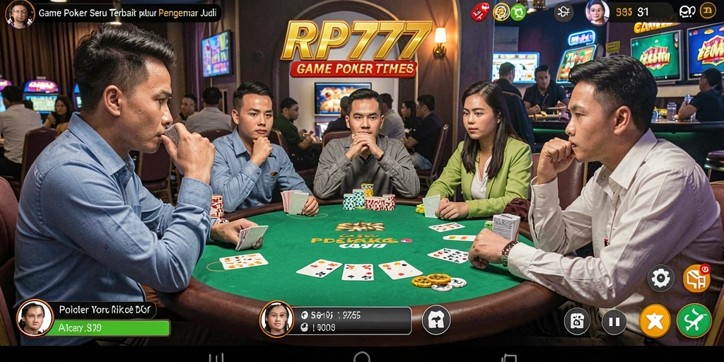 Tampilan gameplay Poker di RP777 yang penuh aksi dan seru.