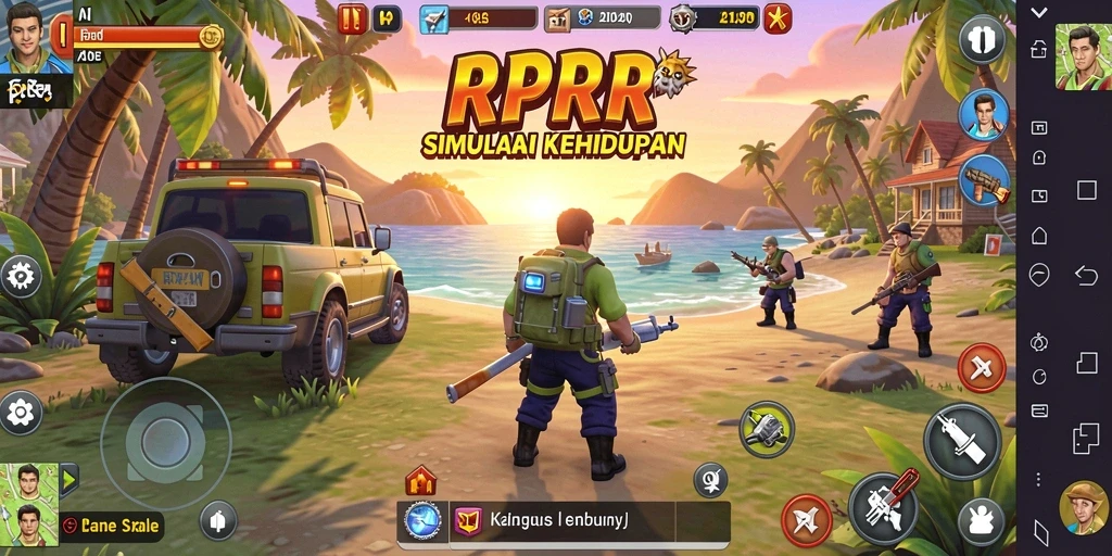 Screenshot utama RPRR menampilkan gameplay simulasi yang mendalam dan interaktif.