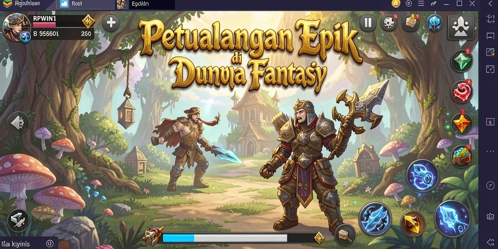 Screenshot gameplay RPWIN1 yang menunjukkan aksi mendebarkan dalam petualangan.
