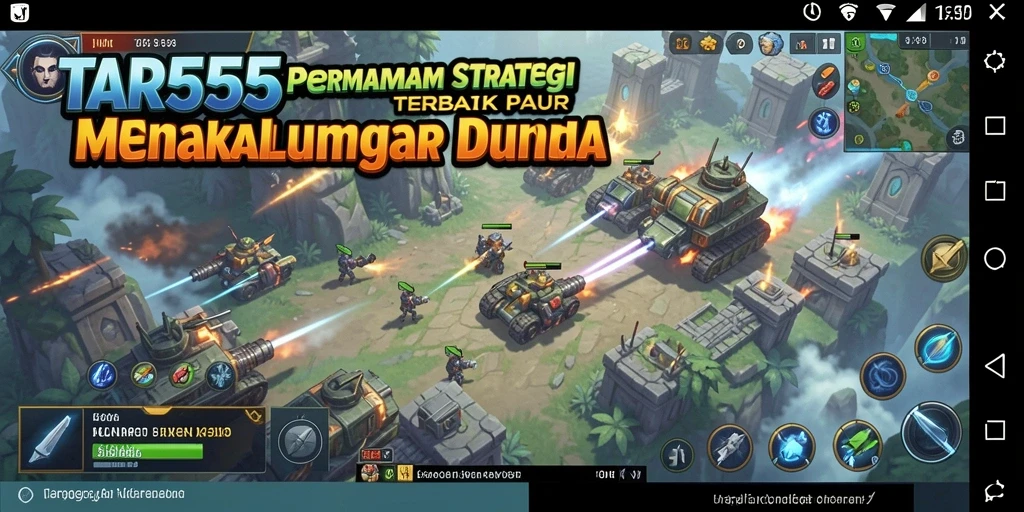 Tangkapan layar TAR555 yang menampilkan pertempuran strategi yang mendebarkan.