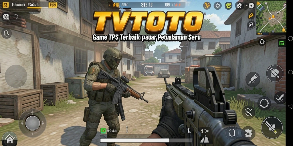 Tampilan gameplay seru dari TVTOTO menampilkan aksi TPS yang mendebarkan.
