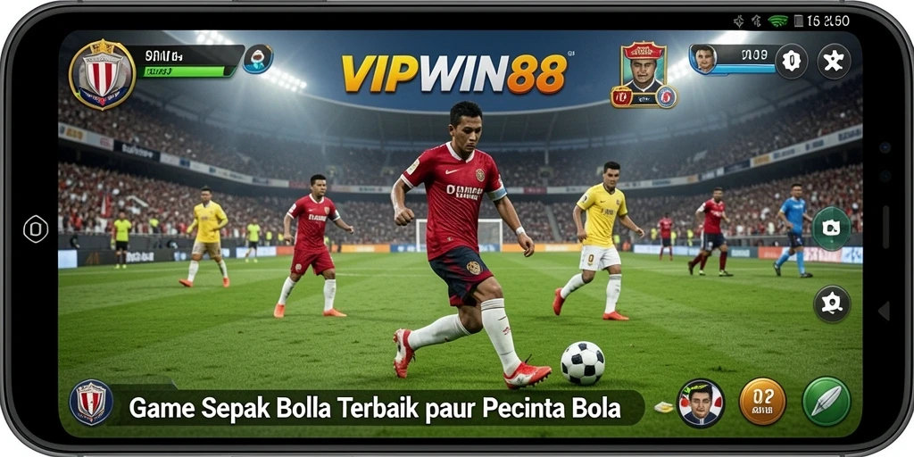 Tampilan gameplay seru dalam VIPWIN88 saat bermain sepak bola.